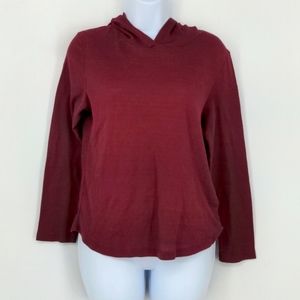Level Up Red Waffle Hoodie Sweatshirt Top Medium